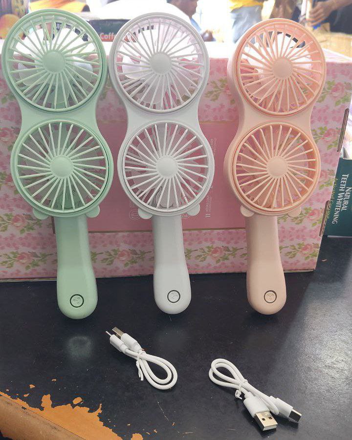 Double face rechargeable fan