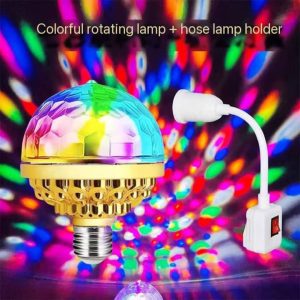 Colour rotating lamp with plug